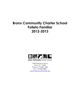 Bronx Community Charter School Folleto Familiar 2012-2013
