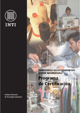 Folleto del Programa de Certificación INTI Compromiso Social