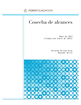 Cosecha de Alcances, folleto, enero de 2013
