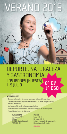 Folleto 2015 Deporte, Naturaleza y Gastronomía. Los Ibones (Huesca)