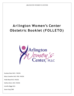 Arlington Women`s Center Obstetric Booklet (FOLLETO)