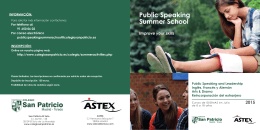 Descargar folleto - PUBLIC SPEAKING Summer School