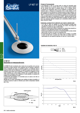 LPNET07 - Radiómetro Neto de 2 Componentes - Folleto