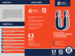FOLLETO GENERO 2015 - Universidad Autónoma de San Luis Potosí