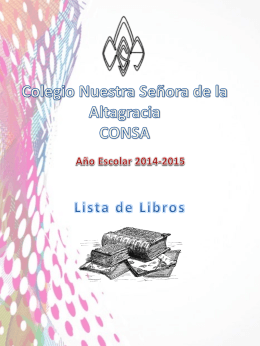 Lista de Libros 2014-2015 - Colegio Nuestra Señora de la Altagracia