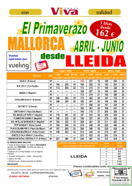 Mallorca desde Lleida 7 Noches en MP desde 237 Eur