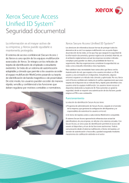 Xerox Secure Access Unified ID System™ Seguridad documental