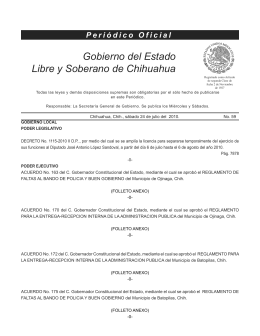 Sábado 24 de julio del 2010 - Gobierno del Estado de Chihuahua