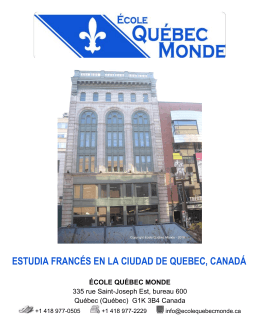 ESTUDIA FRANCÉS EN LA CIUDAD DE QUEBEC, CANADÁ