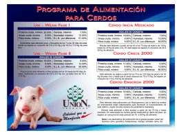 Consulte aqui folleto de alimentación para Cerdos Pograma de