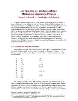 Los números en el mixteco de Magdalena Peñasco