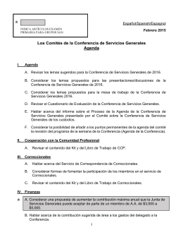 Los Comités de la Conferencia de Servicios Generales Agenda