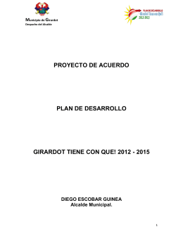 PROYECTO DE ACUERDO PLAN DE DESARROLLO GIRARDOT