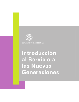 Introducción al Servicio a las Nuevas Generaciones