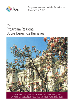 Programa Regional Sobre Derechos Humanos