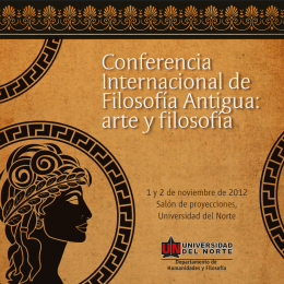 Folleto Conferencia Filosofia Antigua