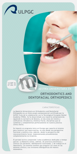Folleto Maestría Universitaria en Orthodontic and