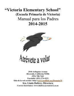 “Victoria Elementary School” Manual para los Padres 2014-2015