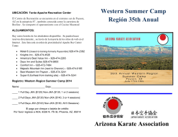 Arizona Karate Association Western Summer Camp Región 35th
