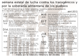 semana estatal de lucha contra los transgénicos y por la soberanía