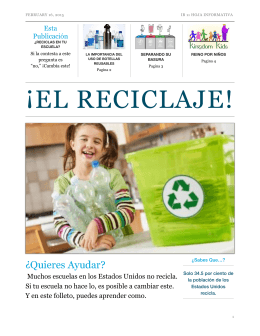 Folleto sobre Reciclaje - IB Spanish 11 2014-2015