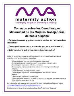 Consejos sobre los Derechos por Maternidad de las Mujeres