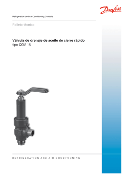 Válvula de drenaje de aceite de cierre rápido tipo QDV 15 Folleto