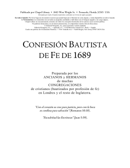 CONFESIÓN BAUTISTA DE FE DE 1689
