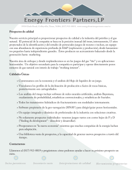 Energy Frontiers Partners folleto promocional