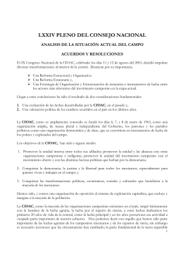 LXXIV Pleno Informe Folleto - cioac central independiente de