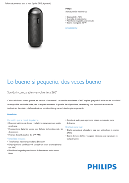Product Leaflet: Altavoz portátil inalámbrico Bluetooth® y NFC