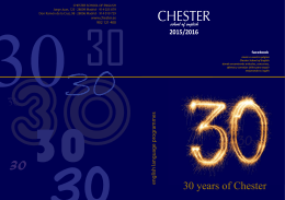 30 years of Chester - CHESTER School of English