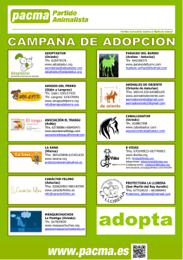 Folleto protectoras Asturianas campaña de adopción