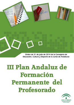 III Plan Andaluz de Formación Permanente del Profesorado