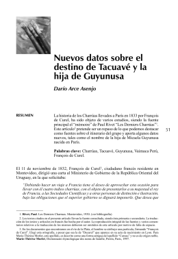 Nuevos datos sobre el destino de Tacuavé y la hija de Guyunusa