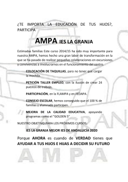 Folleto presentaciÃ³n curso 2015-16 AMPA
