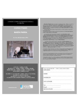 folleto MARÍA PARRA, PIANO