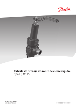 Válvula de drenaje de aceite de cierre rápido, tipo QDV 15