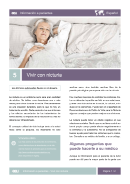 Vivir con nicturia - EAU Patient Information