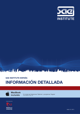 InFORMACIÓn DETALLADA - SAE Institute Madrid