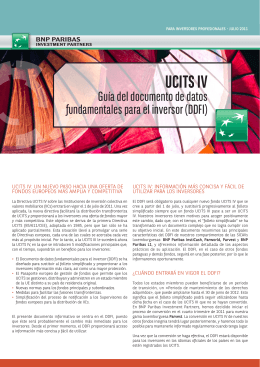 UCITS IV - BNP Paribas Investment Partners