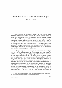 Notas para la historiografía del habla de Aragón