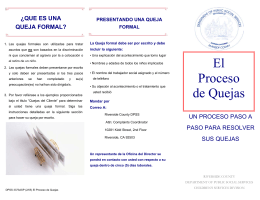 El Proceso de Quejas - Riverside County Department of Public