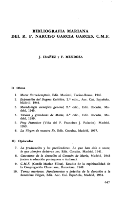Bibliografía mariana del R,P, Narciso García Garcés, C.M.F.
