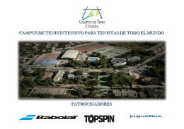 campus de tenis intensivo para tenistas de todo el mundo
