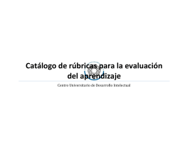 Catálogo de rúbricas para la evaluación del aprendizaje