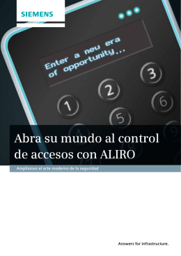 Abra su mundo al control de accesos con ALIRO