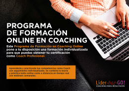 folleto informativo programa online de coaching