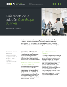Guía rápida de la solución OpenScape Business