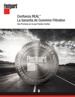 Confianza REALTM La Garantía de Cummins Filtration